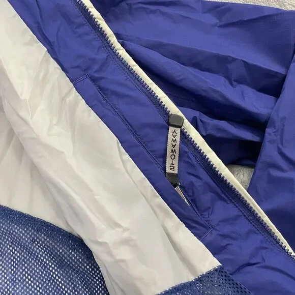 LL Bean Hooded Zip Up Rain Jacket Womens Size Small Goretex Windbreaker Stowaway - Picture 13 of 15